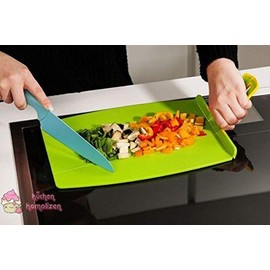 Kochblume Falt-Schneidbrett S mit Klappfunktion | Spülmaschinenfest | BPA-frei | Rutschfest & messerfreundlich | Farbe: limette