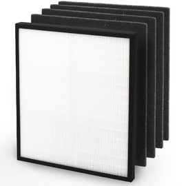 Ecofort 30940 Replacement Filter Compatible with Hunter Air Purifiers, fits 30210 30214 30215 30216 30225 30244 30245 30260 30398 30400 30401 30402 30525 36260, 1 Premium Filter and 4 Pre-Fitlers