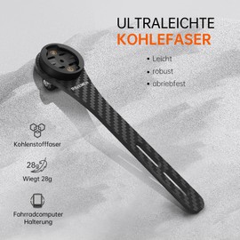 RAVEMEN Carbon Fibre Integrated Mount Compatible with Garmin Bicycle Computer, AOM03 Road Bike Mount, Compatible with Sports Camera/COOSPO/iGPSPORT Bicycle Computer