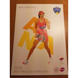 ANA IVANOVIC 5X7 2016 WESTERN & SOUTHERN ATP TENNIS TOURNAMENT COLLECTOR CARD