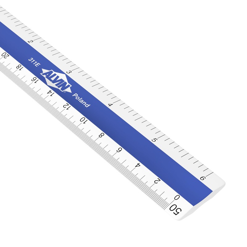ALVIN Flat Pocket Engineer Scale Ruler Model 311E White Plastic