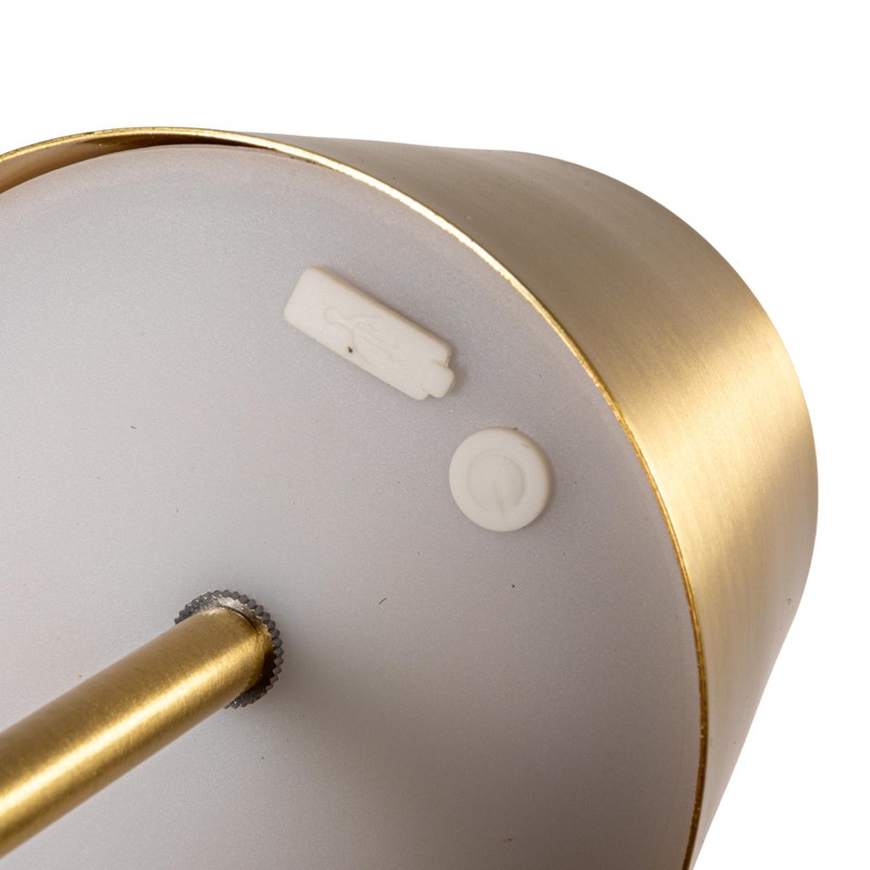 Bloomingville Metal LED Rechargeable Table Lamp with Touch Sensor, Brushed