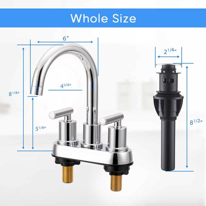 VXV Bathroom Faucet 4 Inch 2 Handle Centerset Sink Faucet