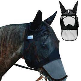 Fly Mask Horse Hillylolly Fly Professional Fly Mask Horse UV Protection Caremaster Fly Mask Horse Fly Mask with Ears and Nose Part Fly Mask Horses Full