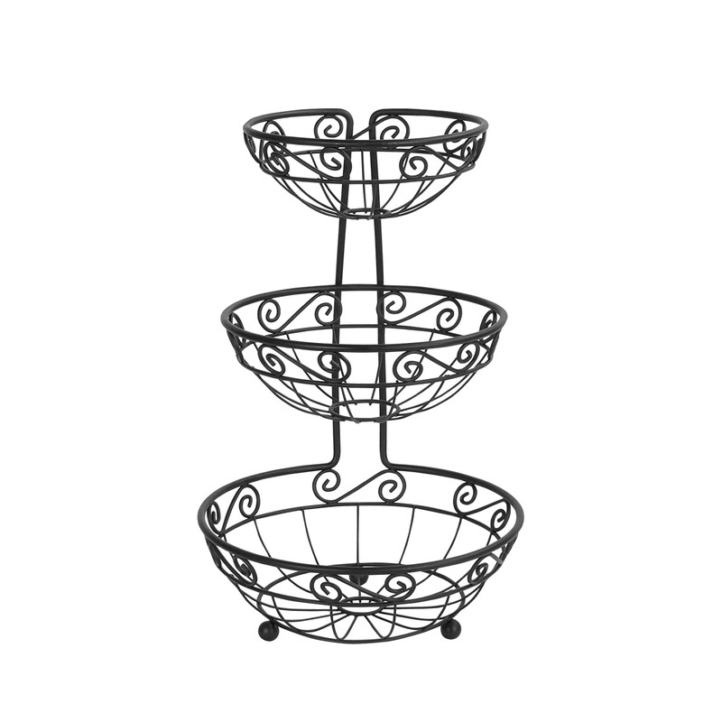 Spectrum Diversified Scroll Arched Server Stacked, 3-Tier Fruit Bowls Counters,