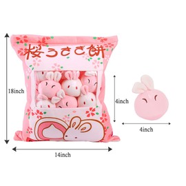 JILPAK Kawaii Bunny Plush Pillow Throw Pillow, Cute Plushies Bunny Plush Toys, Removable Bunny Stuffed Animals, Bunny Gift for Kids Birthday Easter