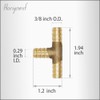 Horiznext Brass Hose Splicer Fitting, Tee, 3/8" x 3/8" x