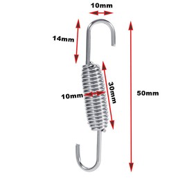 TDR Silver 50mm Exhaust Spring Pipe Muffler for KTM 50 SX Mini 2009-2012 2-Pack