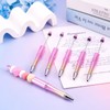Cheriswelry 10pcs Pink Beadable Pens Creative DIY Pen Black Ink