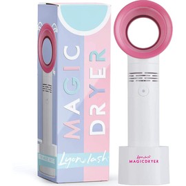 Lyon Lash Portable USB Rechargeable Bladeless Mini Fan/Air Conditioning Blower/Handheld Cooling Dryer, Essential Eyelash Extension Supplies, Dries Eyelash Extensions Glue/Adhesive Rapidly (White)