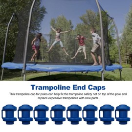 Kisbeibi 8pcs Trampoline End Caps, Dia 25mm Trampoline Enclosure Pole Cap for Net Hook Trampoline Accessories, Trampoline End Cap Protective For The Net Poles (Blue)