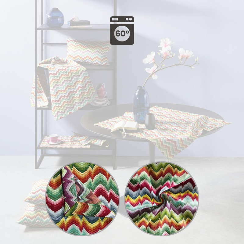 Erwin Müller Tablecloth Wave Colourful Size 85 x 85 cm