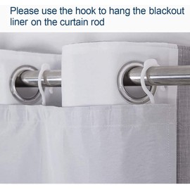 always4u 100% Blackout Curtain Liner Thermal Heat Blocking Curtain Liners Odorless Water-Proof Energy Efficient Blacout Window Cover 2 Panels Hooks Included 51 * 92
