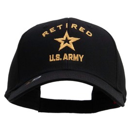 e4Hats.com U.S. Army Retired Military Embroiderd Low Profile Cap - Black OSFM
