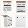 2 in 1 Trash Bag Dispenser,White Wood Trash Bags Holder