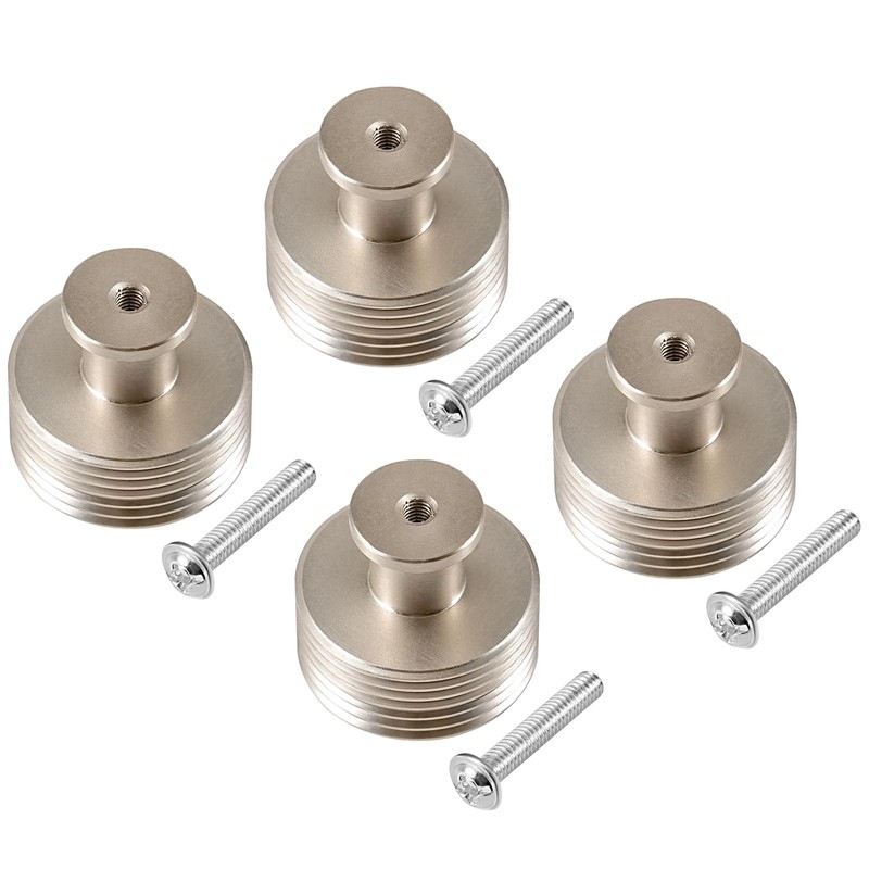 TRIXES 4PK Matte Silver Drawer Knobs - Decorative Cabinet Drawers