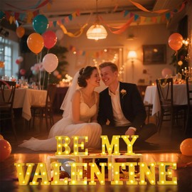 IFNCPF Quieres Ser Mi Novia Light Up Letters Proposing Decorations Set Includes 14 LED Light Letters and 1000 Rose Petals