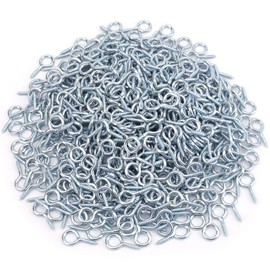 Hedume 500 Pack 1 Inch Small Screw Eye, Metal Eye Shape Screw Hook Self Tapping Screw Hook Ring, Hanging Hooks Eyebolt Ring Zinc Plated