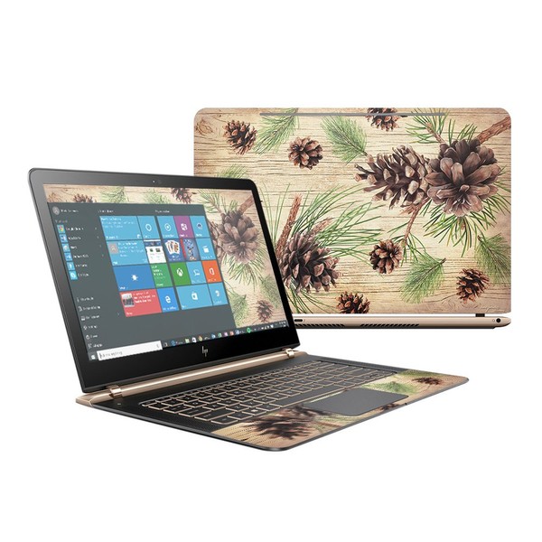 MightySkins Skin Compatible with HP Spectre 13" (2016) – Pine Collage | Protective, Durable, and Unique Vinyl Decal wrap Cover | Easy to Apply, Remove, and Change Styles | Made in The USA
