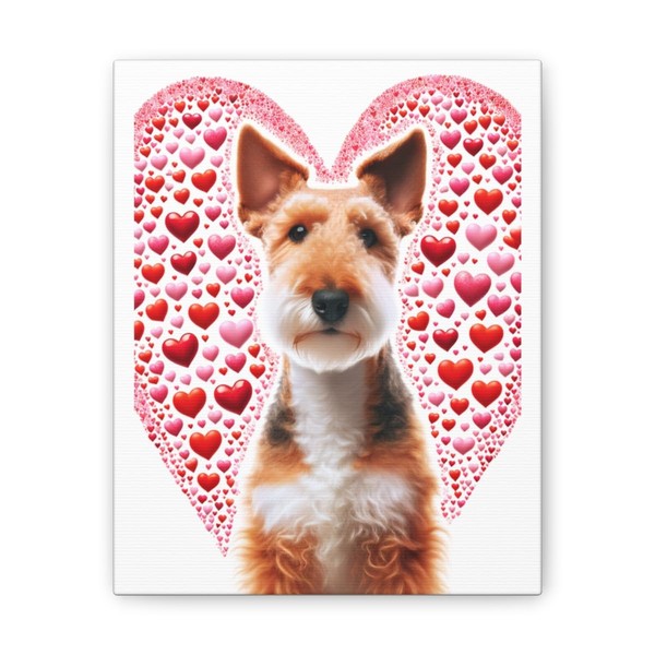 DistinctInk Valentine's Day Welsh Terrier - Decorative Canvas Wall Art