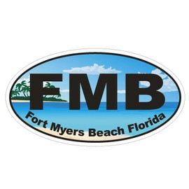 Generic Fort Myers Beach Florida Oval Bumper Sticker D1145