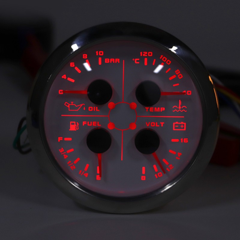 4in1 85mm Guage Multifunction Fuel Level Oil Pressure Water Temp