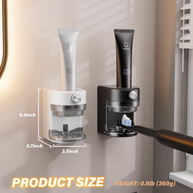 Automatic Toothpaste Dispenser, Bathroom Electric Toothpaste Squeezer with Sensor and