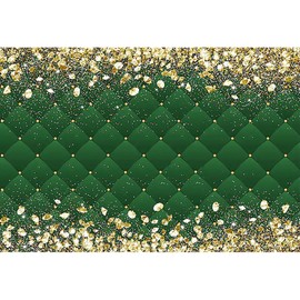 Renaiss 7x5ft Gold and Green Royal Theme Backdrop Prince Princess Birthday Baby Shower Photography Background Glittering Golden Diamonds Bridal Shower Wedding Newborn Party Decors Photo Booth Props