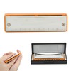 Blues Harmonica 10‑Hole Mouthorgan E Key Wind Instrument Waterproof Corrosion‑Resistant(Orange
