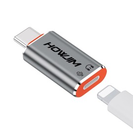 HOWJIM USB C to Light-ning Headphone Audio Adapter,PD60W Fast Charging 480Mbps Data Transfer,USB C Male to Light-ning Female Headphone Adapter for M-acBook,Phone 17/16/15 Pro Max,Pad Pro (NO for OTG)