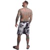 Yakuza Men's Horned FU Swim Shorts, White, L