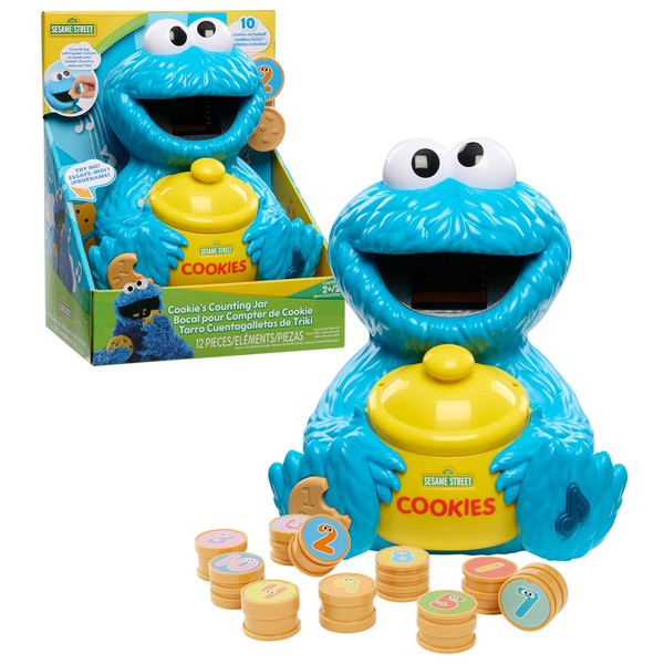 Sesame Street Cookie's Counting Jar, 12-Pieces, 20+ Phrases and Sounds,