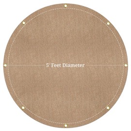 Covers & All Round Canvas Tarp, 16 oz 550 GSM 28 Mil Heavy Duty Multi-Purpose Tarpaulin Cover for Swimming Pools Hot Tubs Baseball Pitcher Mounds Haystacks and More (Tan, 5 Feet)