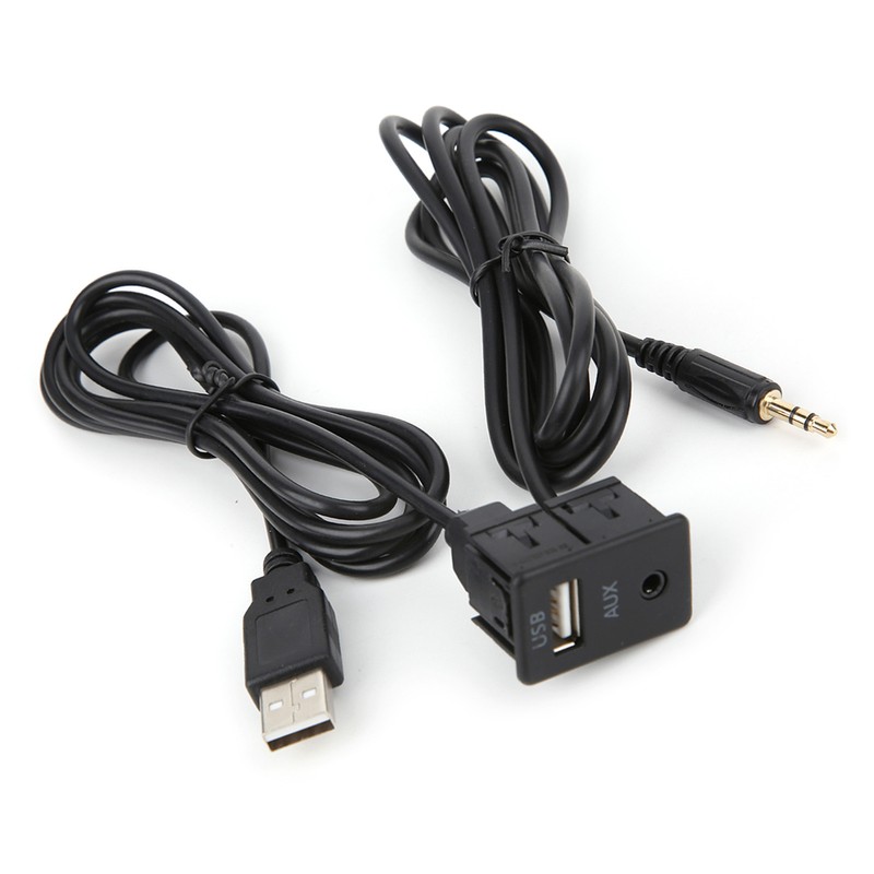 3.5mm AUX Extension Cable Adapter Flush Mount USB Port Headphone