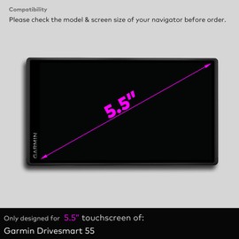 INNOSURE Premium Tempered Glass Screen Protector for Garmin Drivesmart 55 GPS Navigation 5.5 Inch Touchscreen Anti Finger Print (HD Clear)