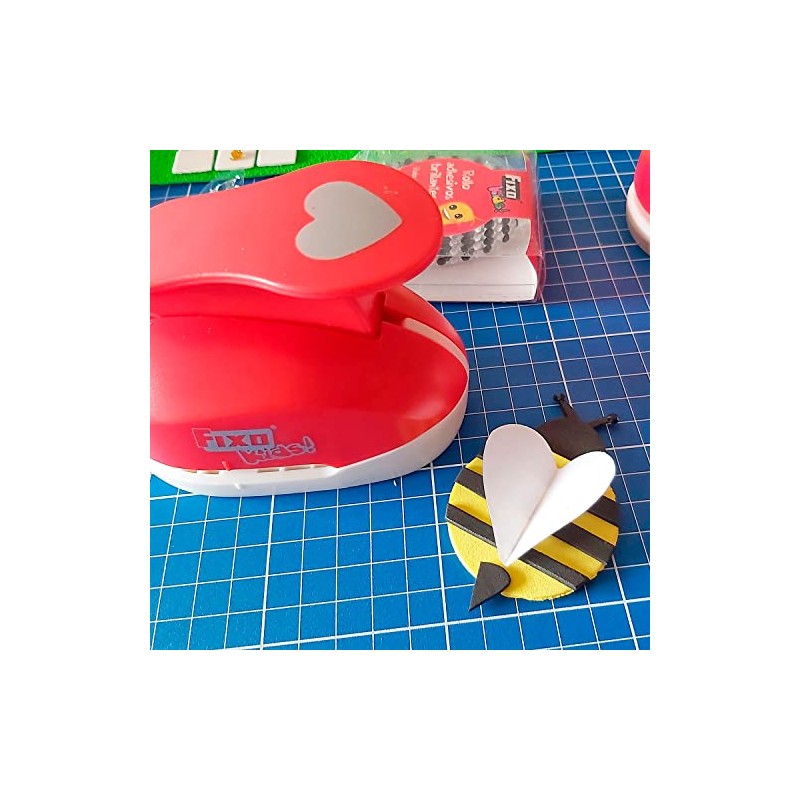 Fixo Punch with Shapes Heart, Jumbo, Red