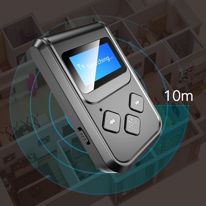 Bluetooth Audio Receiver Transmitter 3.5MM AUX LCD Digital Display Wireless