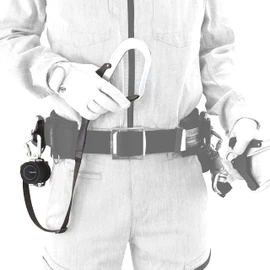 Tajima New Standard Safety Belt with Easily Detachable Auxiliary Rope for Non-Use Times, Super Compact Lightweight Reel with Constant Rewind, Does Not Take Up Space Around the Waist, Detachable Space