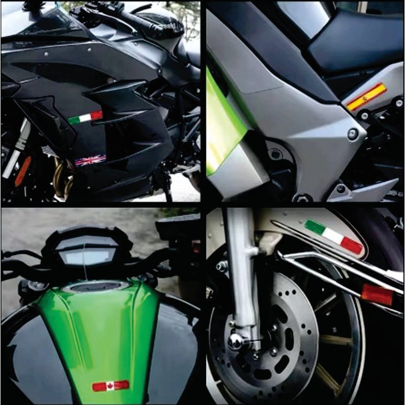 DIGIART INTERNATIONAL ITALY ITALIAN FLAG 3D EPOXY CAR EMBLEM SET