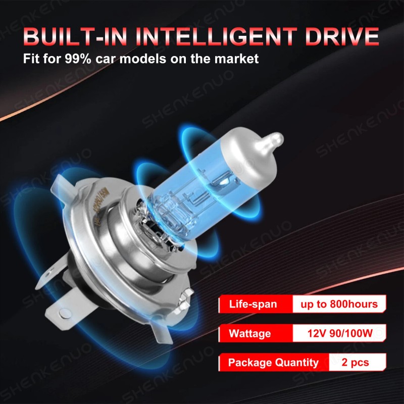 SHENKENUO 4PCS 5.75" 5-3/4 inch LED Headlight H4 Halogen Lamp