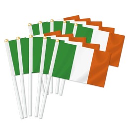 10 PCS Ireland Handheld Small Flag, Irish Hand held Mini Decor Decoration Banner