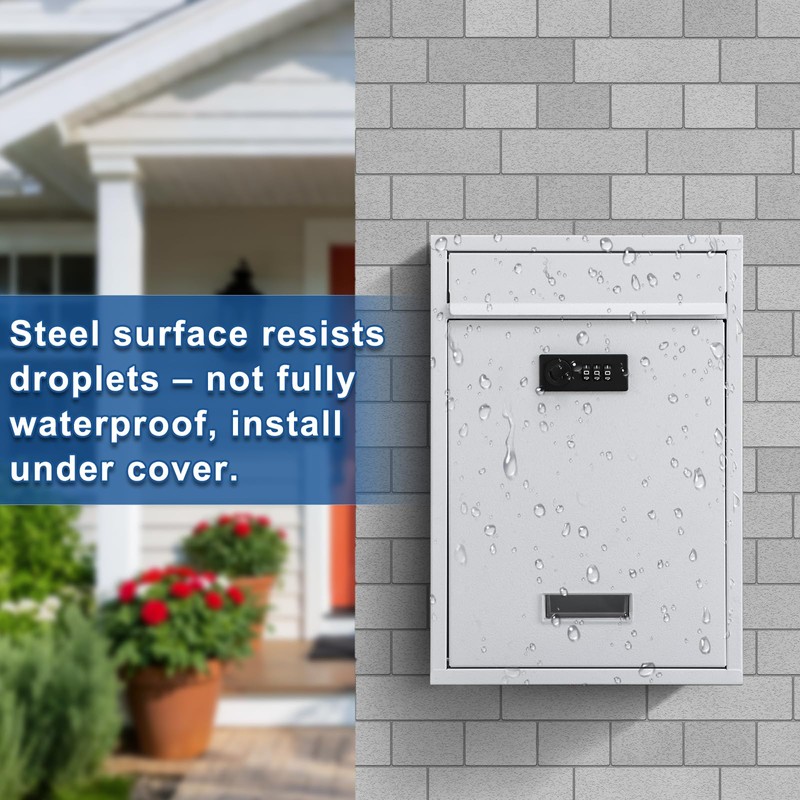 KYODOLED Locking Wall Mount Mailbox, Mail Boxes with Combination Lock