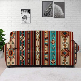GLENLCWE Southwest Native American Indian Aztec Print Stretch Sofa Slipcover Sofa Cover Washable Soft Cushion Cover for 1 Seater,Fit for Living Room Home Decor,Adorable Gift