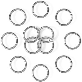 BEYOURD 1 3/8 inch Metal O Rings, Stainless Steel Round Ring Buckles, Solid Welded Metal Loop for Dog Collars, Macrame, Hanging Strap Slings