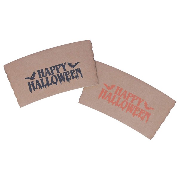 Pantryware Essentials Coffee Sleeves with Happy Halloween Print - Pack of 56ct