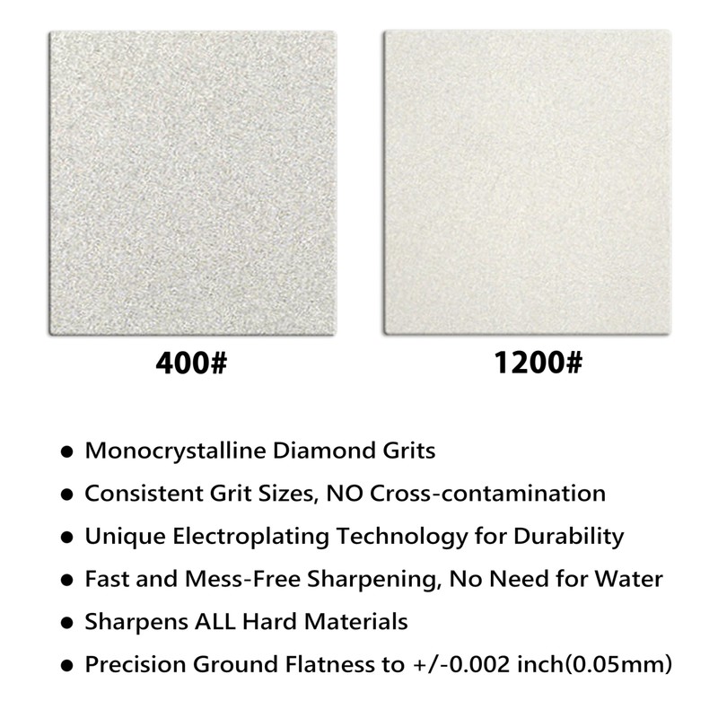 Double-sided Diamond Sharpening Stone Set – Coarse 400 & Fine