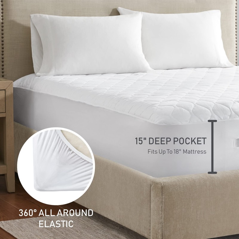 California King Heated Mattress Pad with Dual Control, 100% Cotton