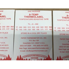 Paper Thermometer 8-Temp THERMOLABEL TL-8-290 (Lot of 3) #4028K38IAC