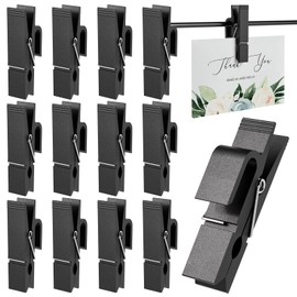 UVKDEENK 12pcs Grid Wall Hooks Clips Gridwall Accessories Oil Painting Sign Panel Hanging Display Siding Clips for Retail Art Exhibition Workspace Organization Storage Displays (Black)