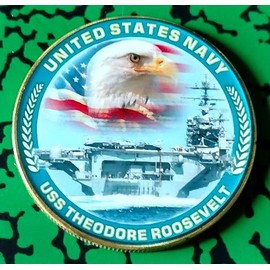 Navy USS Theodore Roosevelt CVN-71 Aircraft Carrier #A14 Military Honor Challenge Art Coin